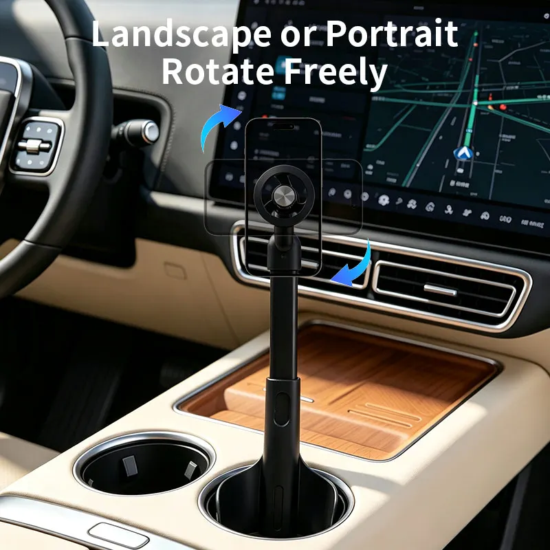 Phone Accessories Holder Car - 2-in-1 höhenverstellbarer Auto-Getränkehalter 360 ° Drehbarer,